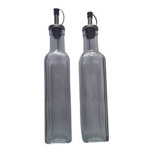 Kit Aceitera Y Vinagrera Botella Vidrio C/ Pico 350ml 24,5cm