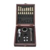 Set De Vino Con Juego Ajedrez Caja Madera Sacacorchos