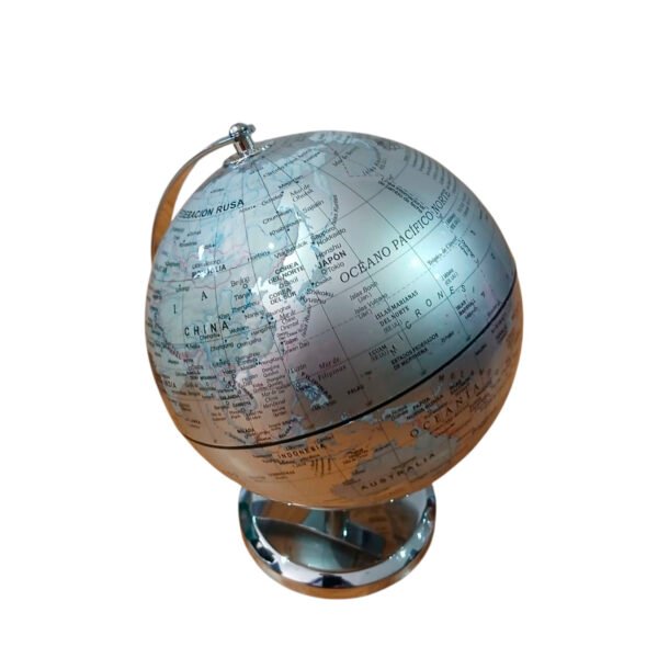 Globo Terraqueo 14 cm Con Base Y Meridiano Metalico