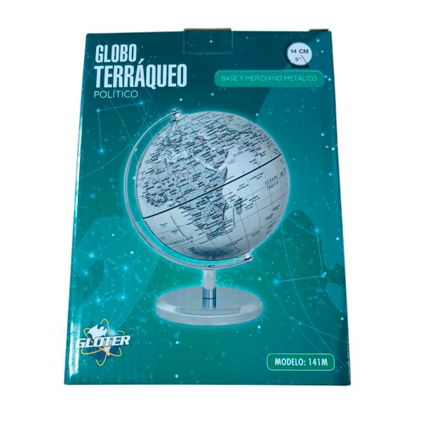 Globo Terraqueo 14 cm Con Base Y Meridiano Metalico
