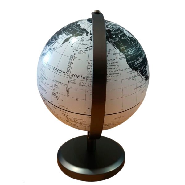 globo 142m 2 Globo Terraqueo 14 cm Base Metalica Mapa Blanco Negro