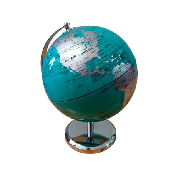 Globo Terraqueo 14 Cm Meridiano Base Metal Mapa Politico