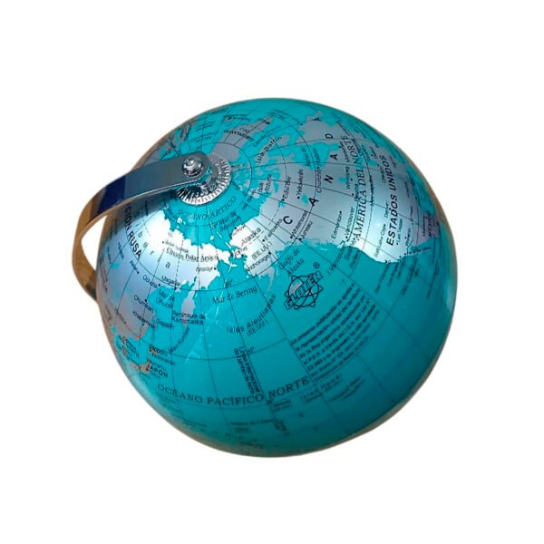 Globo Terraqueo 14 Cm Meridiano Base Metal Mapa Politico