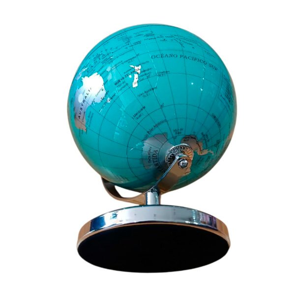 Globo Terraqueo 14 Cm Meridiano Base Metal Mapa Politico