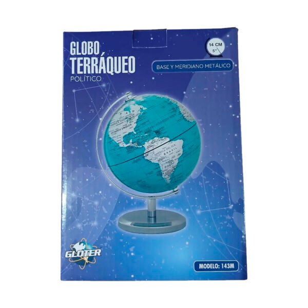 Globo Terraqueo 14 Cm Meridiano Base Metal Mapa Politico