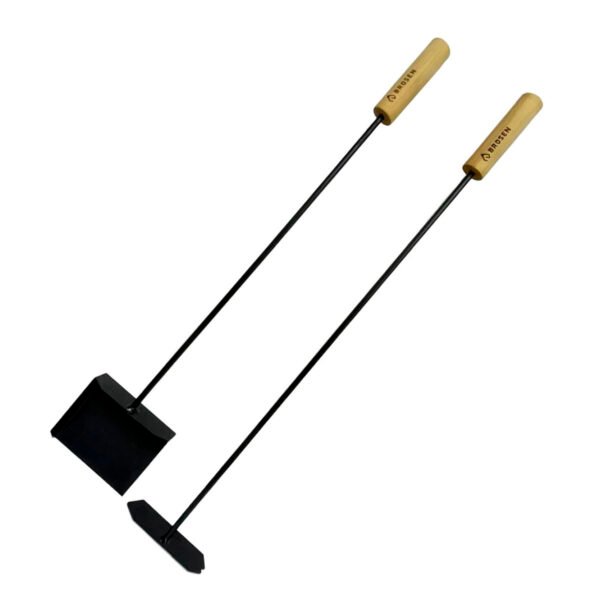 SET PARRILLERO 6135 2 Set Parrillero Pala Y Atizador Acero Con Soporte Amurar Pared
