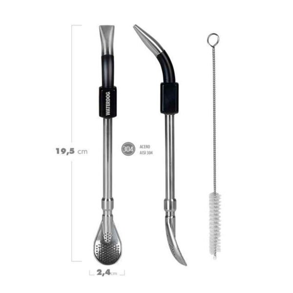 bombilla bulb03 negro 2 Bombilla Para Mate Acero Inoxidable Con Escobilla Waterdog Bulb03