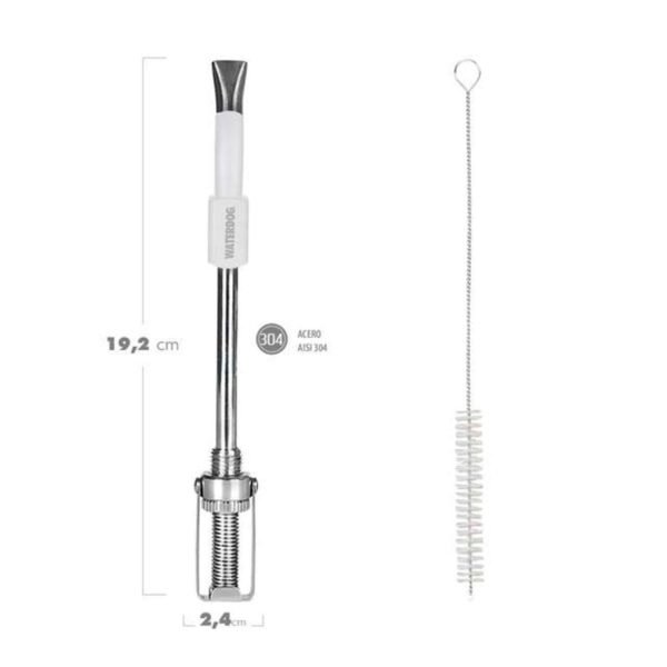bombilla bulb04 blanco 2 Bombilla Para Mate Acero Inoxidable Con Cepillo Resorte Waterdog Bulb04