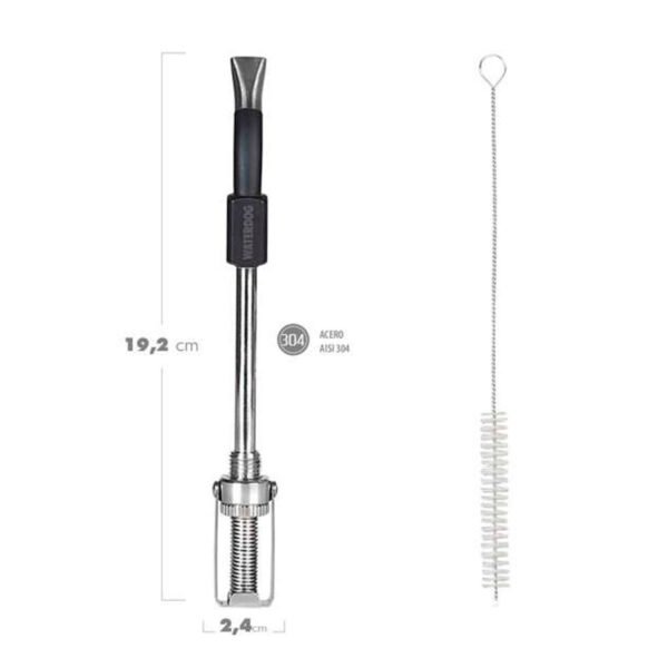 bombilla bulb04 negro 2 Bombilla Para Mate Acero Inoxidable Con Cepillo Resorte Waterdog Bulb04