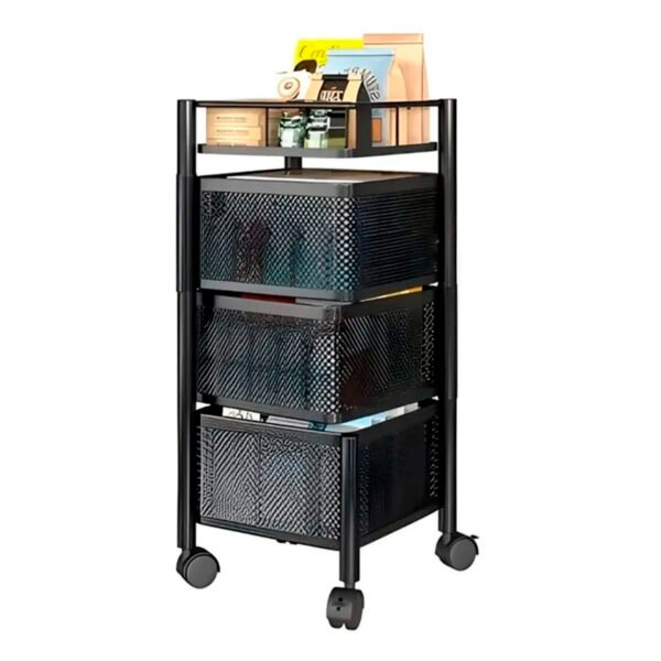 carro organizador 57916993 4 Carro Organizador Con ruedas 3 Cajones Rotativos Multiusos Cocina
