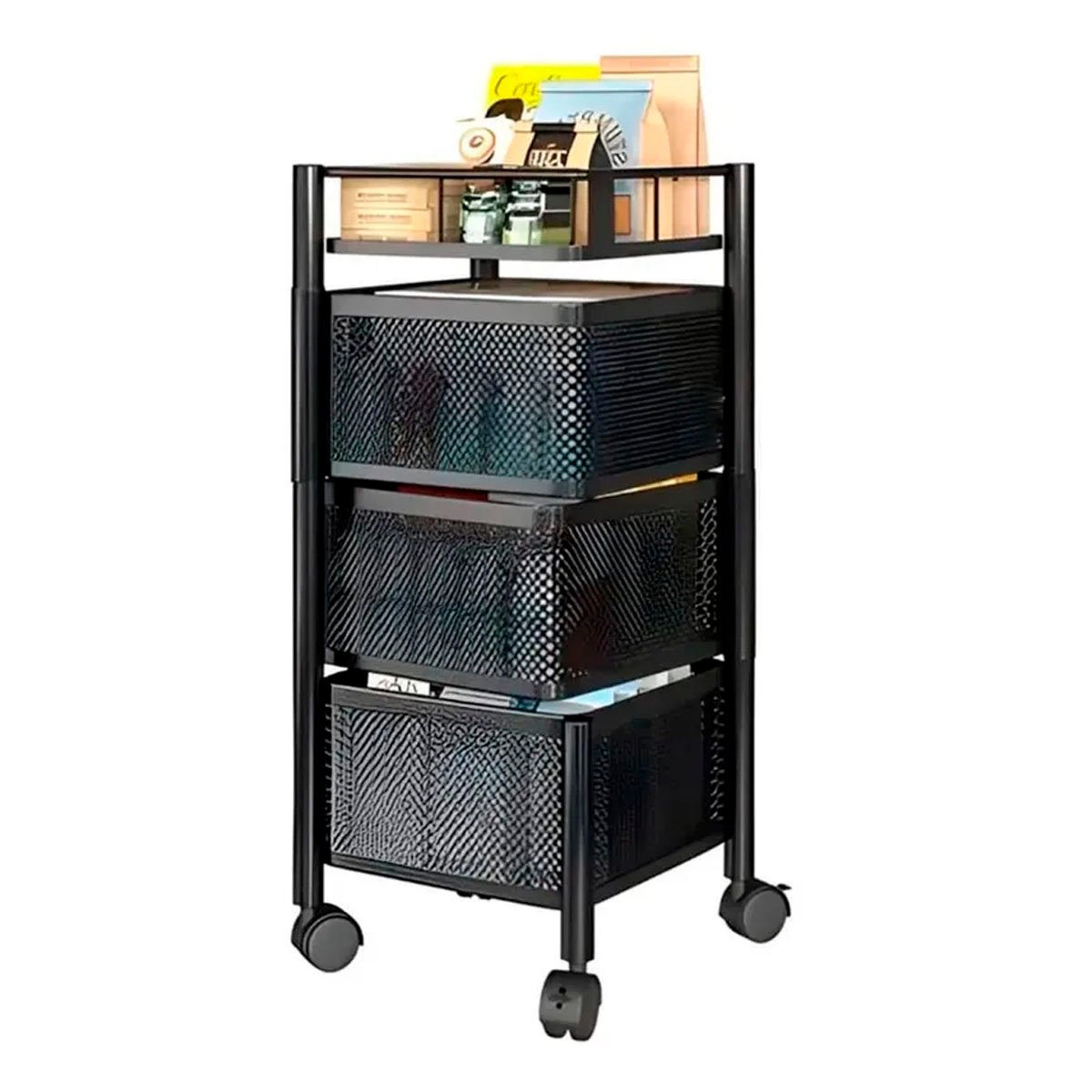 Carro Organizador Con ruedas 3 Cajones Rotativos Multiusos Cocina - Imagen 4