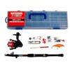 Combo Pesca Niños Caña + Reel + Caja + Señuelos + Accesorios