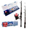 Combo Pesca Niños Caña + Reel + Caja + Señuelos + Accesorios
