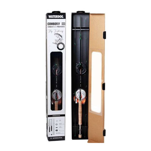 combo fly COMBOFLY39078 2 Kit Pesca Fly Caña 2,70 Reel Y Accesorios Linea 7-8 Waterdog
