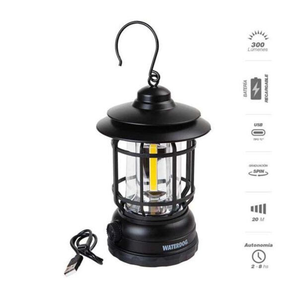 farol WOL7990 2 Farol Led Camping Recargable Usb Emergencia Viaje Waterdog