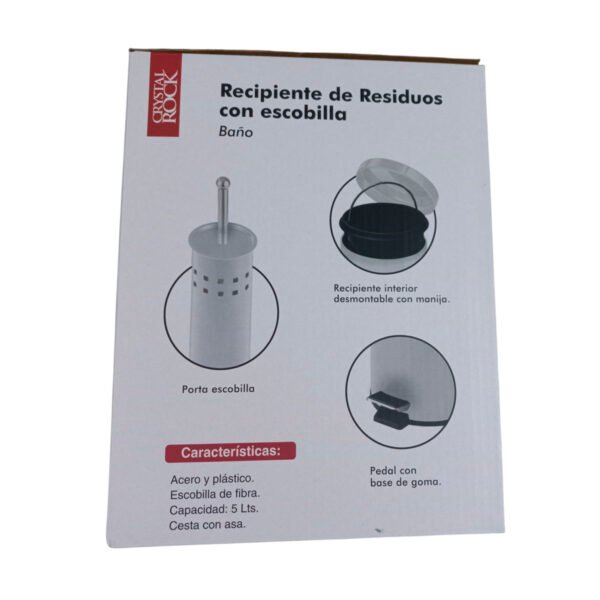 Tacho Cesto Basura 5 Litros Cepillo Porta Escobilla Baño