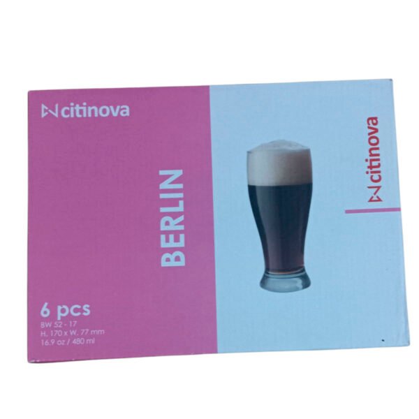 Set 6 Vasos De Vidrio Cervecero 480 Ml Tipo Pinta
