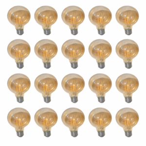 Pack 20 Lamparas Led Globo Filamento 6w (50w) Luz Calida Foco