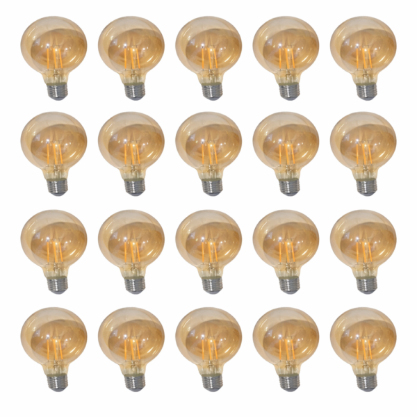 Pack 20 Lamparas Led Globo Filamento 6w (50w) Luz Calida Foco