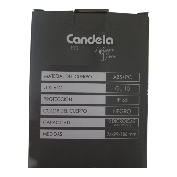 lampara 7362 4 Pack x 2 Aplique De Pared Dicro Redondo Bidireccional Ip65