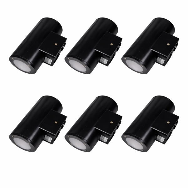 Pack x 6 Aplique De Pared Dicro Redondo Bidireccional Ip65