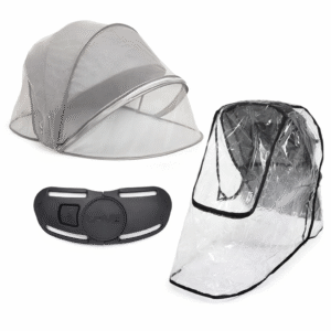 Combo Bebe Cobertor Sujetador Y Mosquitero Para Cochecito