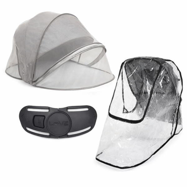 Combo Bebe Cobertor Sujetador Y Mosquitero Para Cochecito