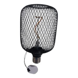Lampara Led Filamento Decorativa Luz Calida Ambar 4w Cubo Mesh