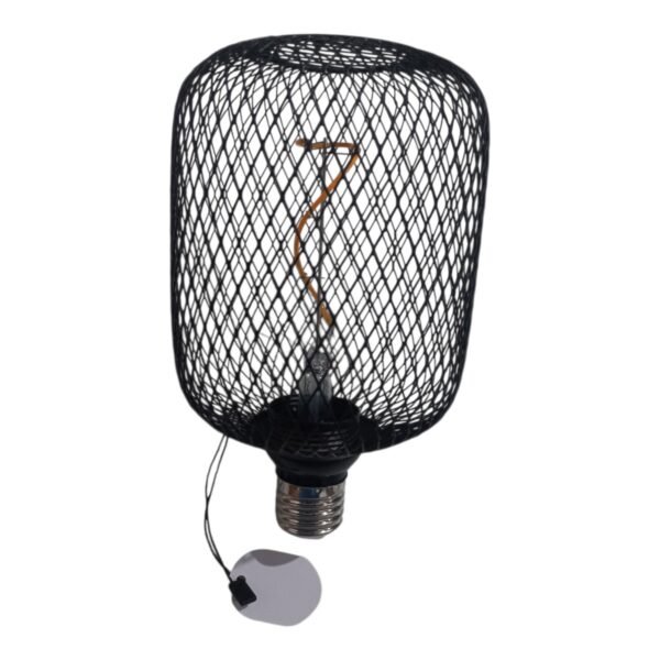 LAMPARA 7922 1 Lampara Led Filamento Decorativa Luz Calida Ambar 4w Cubo Mesh