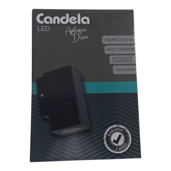 aplique 7363 4 Aplique Unidireccional Cuadrado para Pared Zócalo GU10 Candela