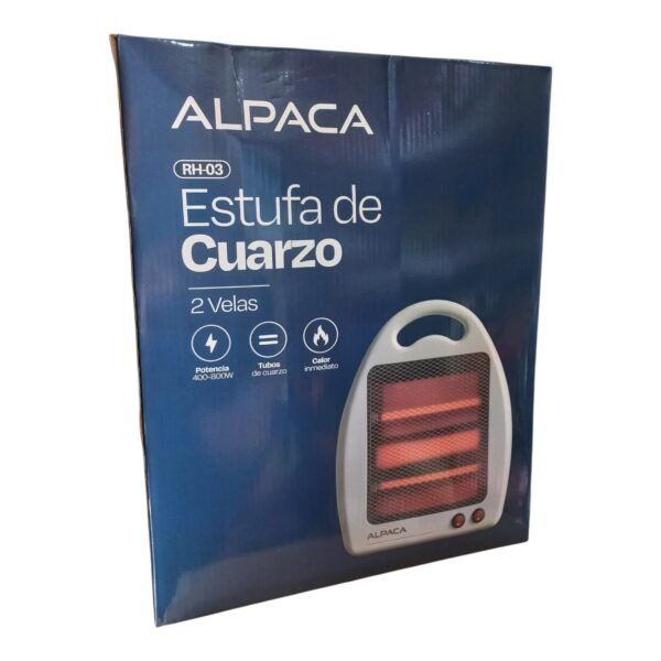 Estufa De Cuarzo 2 velas Potencia 800w Anti Caída Alpaca
