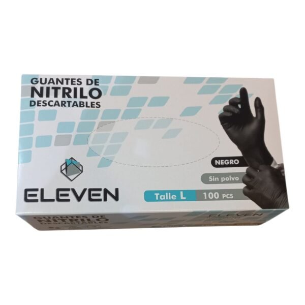 guantes nitrilo talle L Guantes De Nitrilo Negro Descartables Caja x 100 unidades