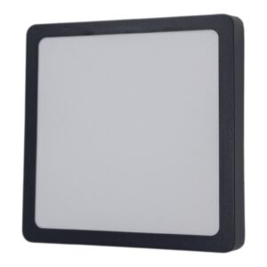 Plafon Led Cuadrado Base Negro Slim 18w Luz Calida Candela