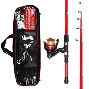 Combo Caña Telescopica 2,40 Reel Nylon Niños Waterdog