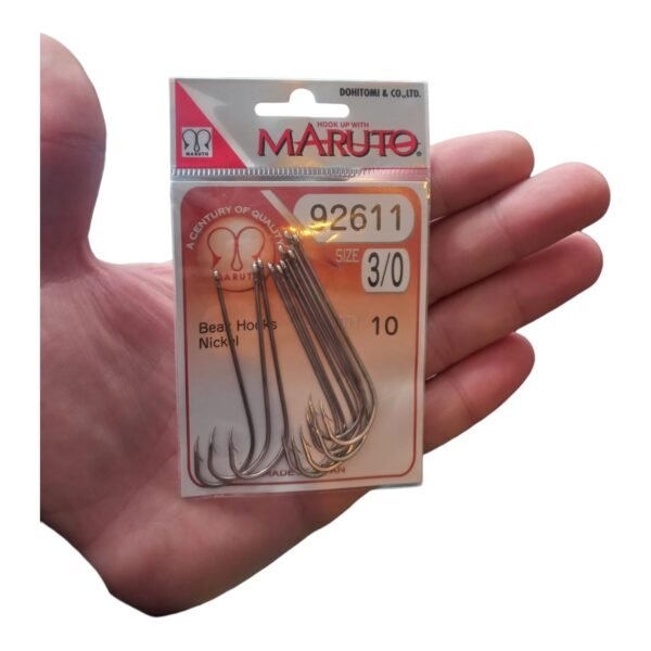 anzuelo maruto 92611NI30 2 Anzuelos De Pesca Maruto N 3/0 Niquel Blister x 10 Un.