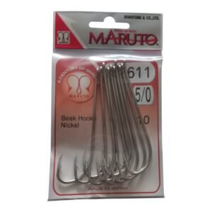 Anzuelos De Pesca N 5/0 Niquel Maruto Blister x 10 Un.