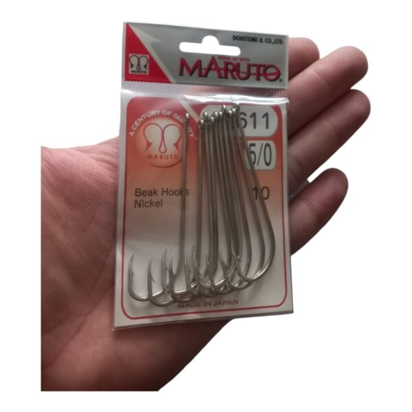 anzuelo maruto 92611NI50 2 Anzuelos De Pesca N 5/0 Niquel Maruto Blister x 10 Un.
