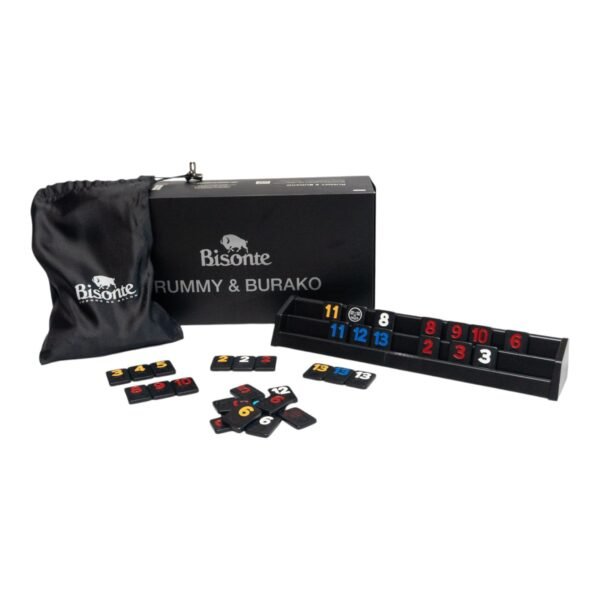 Rummy Burako Bisonte Black Fichas Negras Bajo Relieve