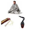 Combo Manta Termica Supervivencia + Luz Quimica + Silbato Emergencia
