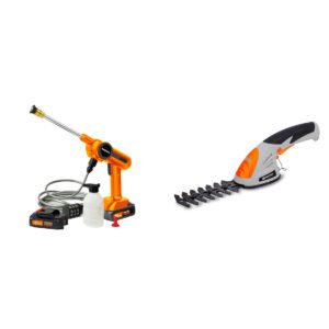 Combo Hidrolavadora Inalambrica Pistola Portátil + Tijera Cortacerco Jardin 2 En 1 Inalambrico Bateria
