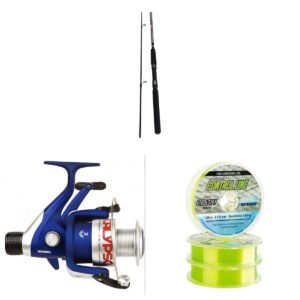 Combo Caña De Pescar 2 Tramos 2,10 Mts + Reel Frontal + Tanza