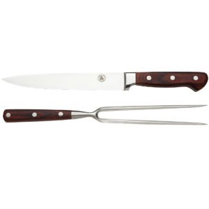 Set Asador Acero Inox Cuchillo Trinche Madera Stolberg