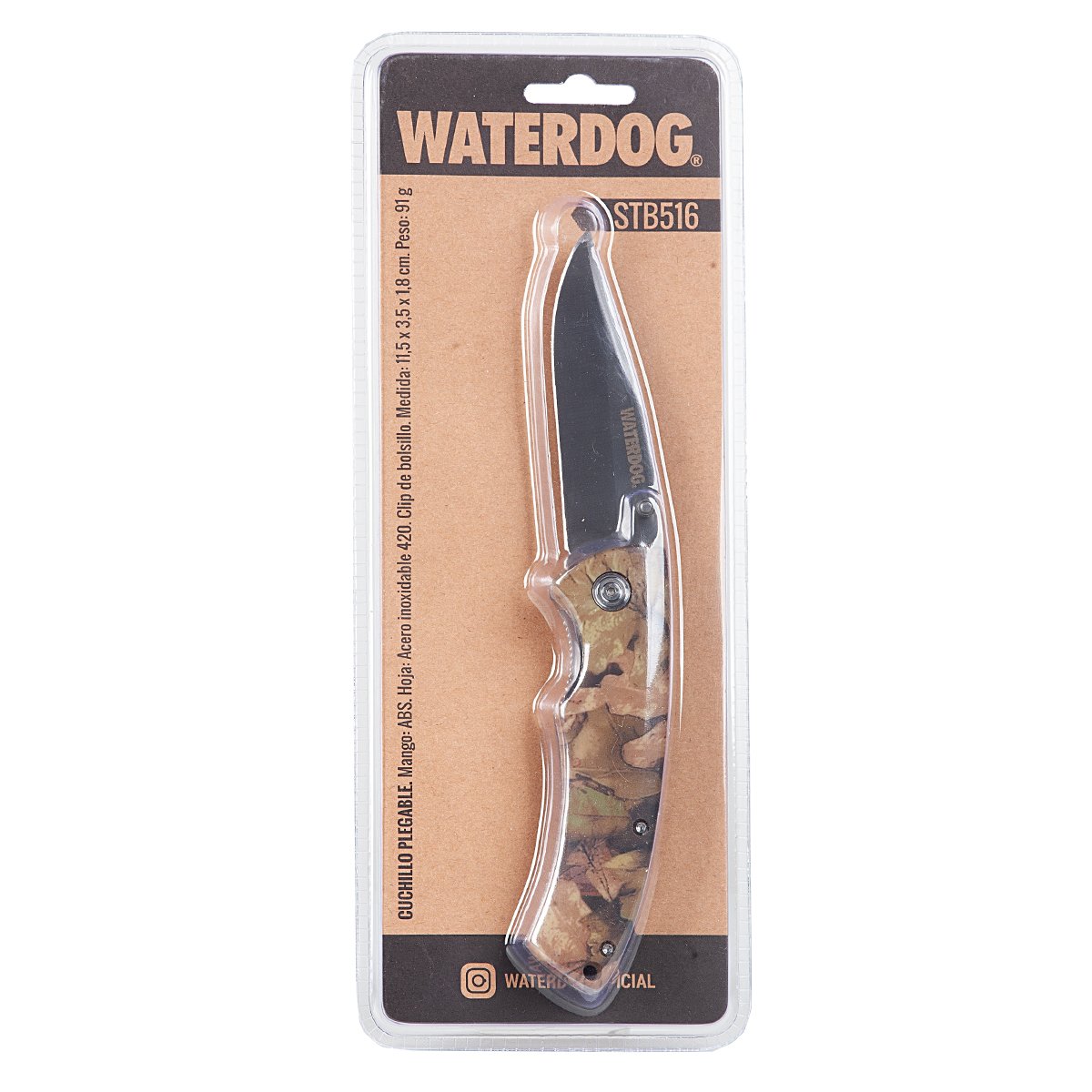 Cuchillo Navaja Plegable Cortaplumas Waterdog Hoja Acero Inox - Imagen 2