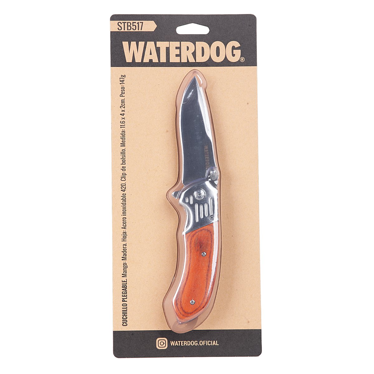Cuchillo Navaja Plegable Cortaplumas Hoja Acero Inox. Waterdog - Imagen 2
