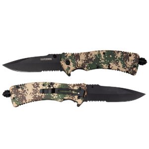 Cuchillo Plegable Waterdog Deportivo Camuflado 24cm Camping