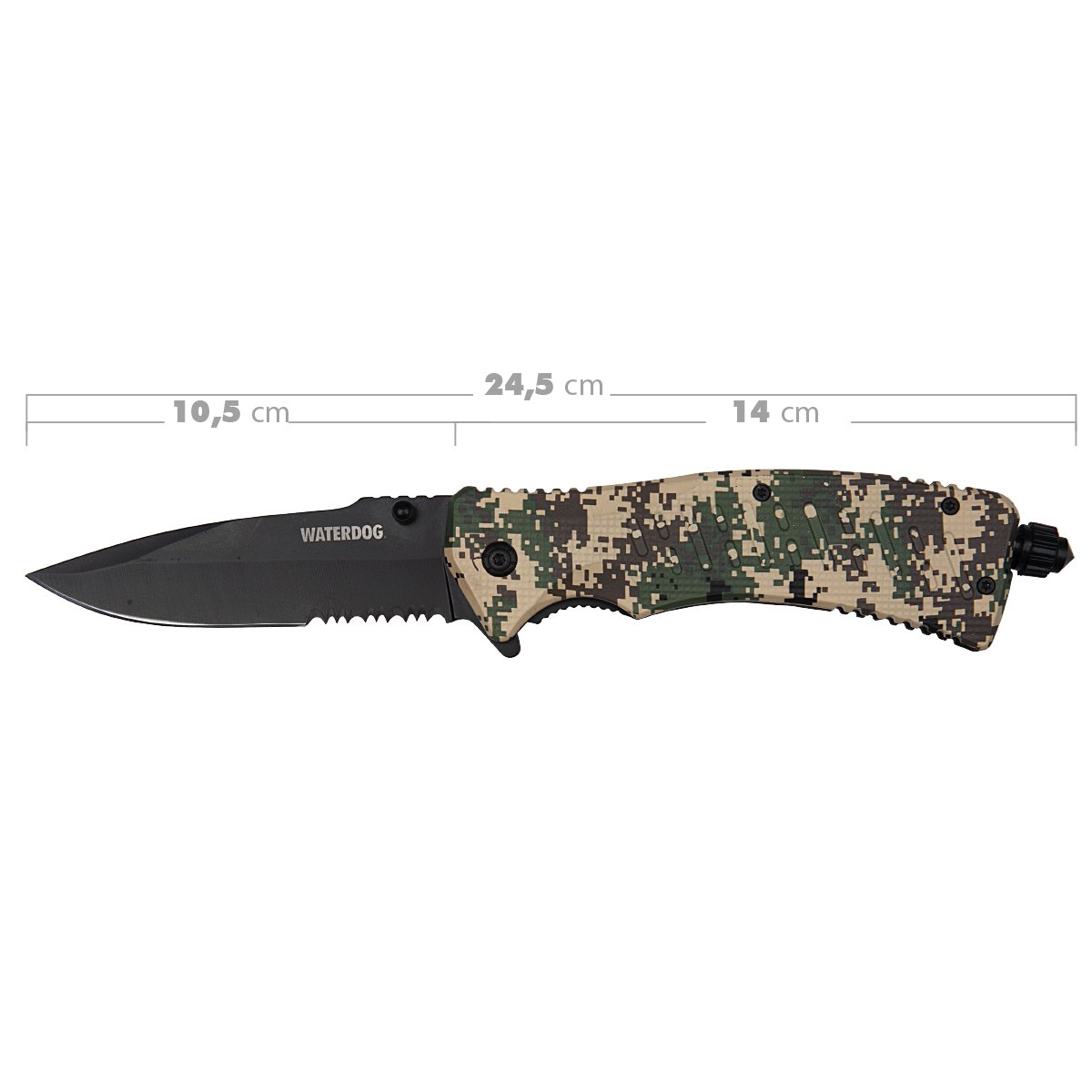 Cuchillo Plegable Waterdog Deportivo Camuflado 24cm Camping - Imagen 3