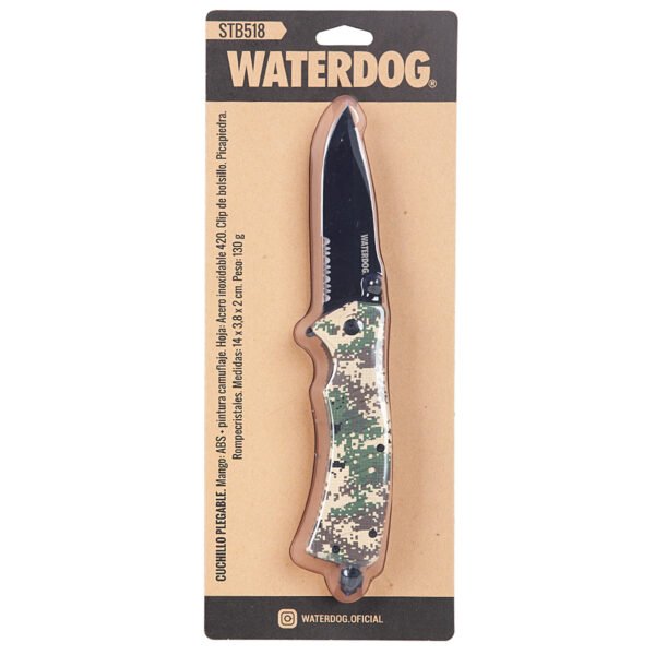 cuchillo STB518 3 Cuchillo Plegable Waterdog Deportivo Camuflado 24cm Camping