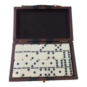 Domino En Valija Chico De Cuero Ecologico Doble 6