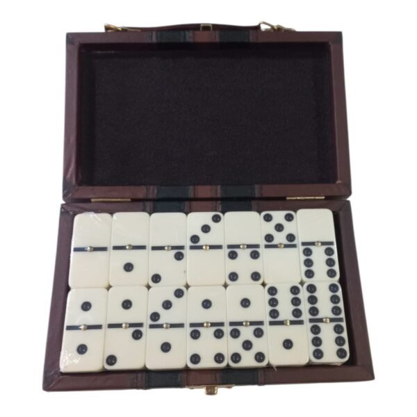 Domino En Valija Chico De Cuero Ecologico Doble 6