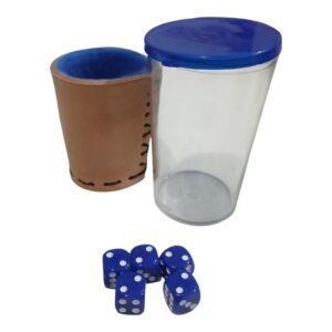 Generala Juego Mesa 5 Dados Cubilete Cuero Cosido A Mano Bisonte